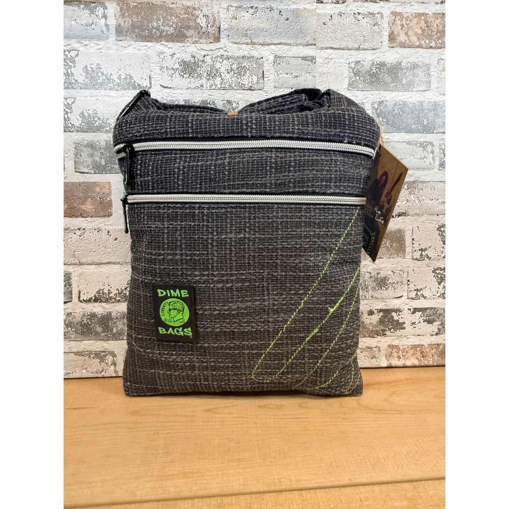 Dime Bags Multi-Purpose Traveler Bag Unisex OS Black Hemp Crossbody Zip NEW